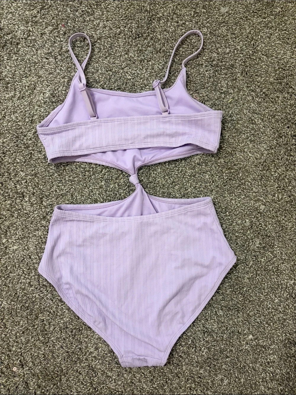 art class Lilac Ribbed Two-Piece Kids Swim Bikini with Front Twist